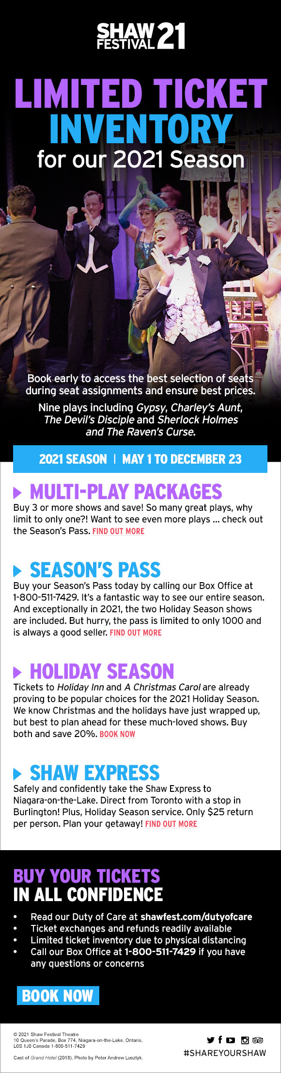 Shaw Festival 2021 Season